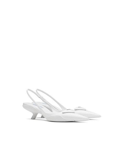 white prada lipstick slingback pump|Prada Heels .